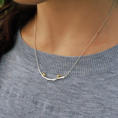 Bird on Branch Necklace in S925