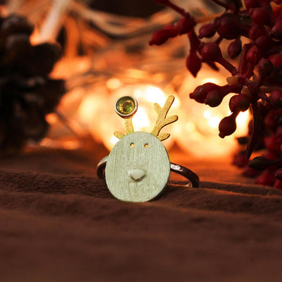 Tourmaline Reindeer Ring in S925 - Low Inventory - Buy Soon!