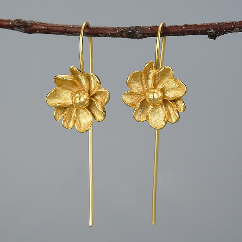 Jasmine Flower Dangle Earrings in S925