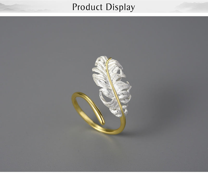 Goose Feather Ring in S925