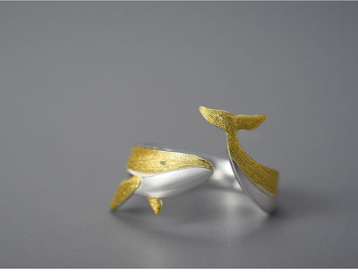 Whale Adjustable Ring in S925