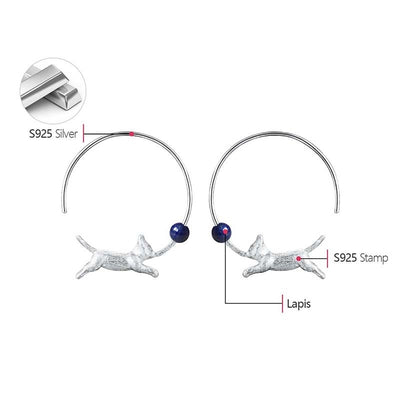 Cat Chasing Ball Earrings in S925