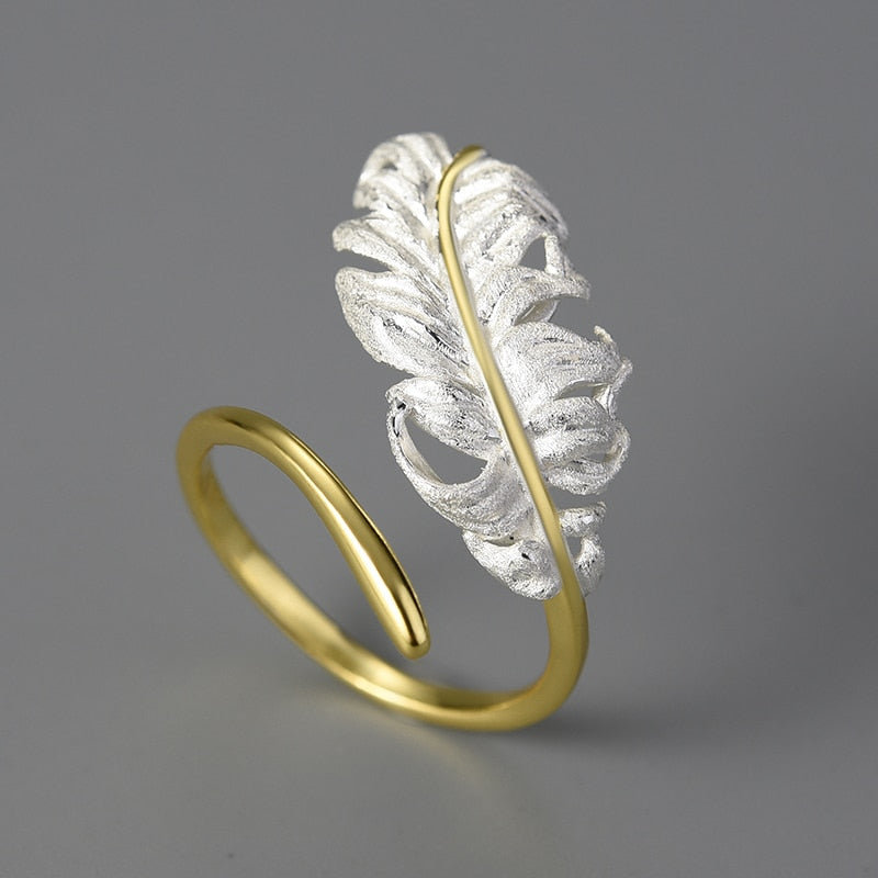Goose Feather Ring in S925