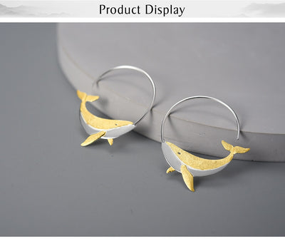 Whale Hoop Earrings in S925