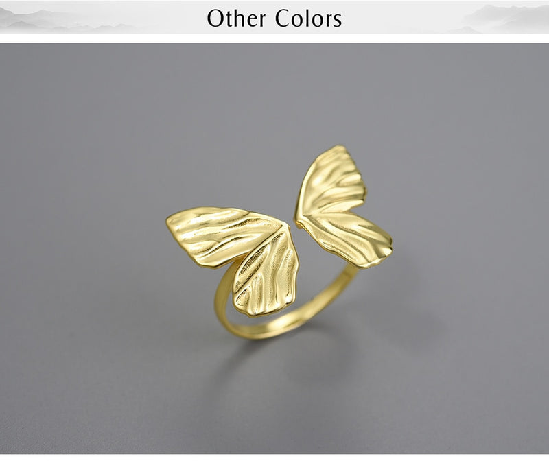 Adjustable Butterfly Ring in S925